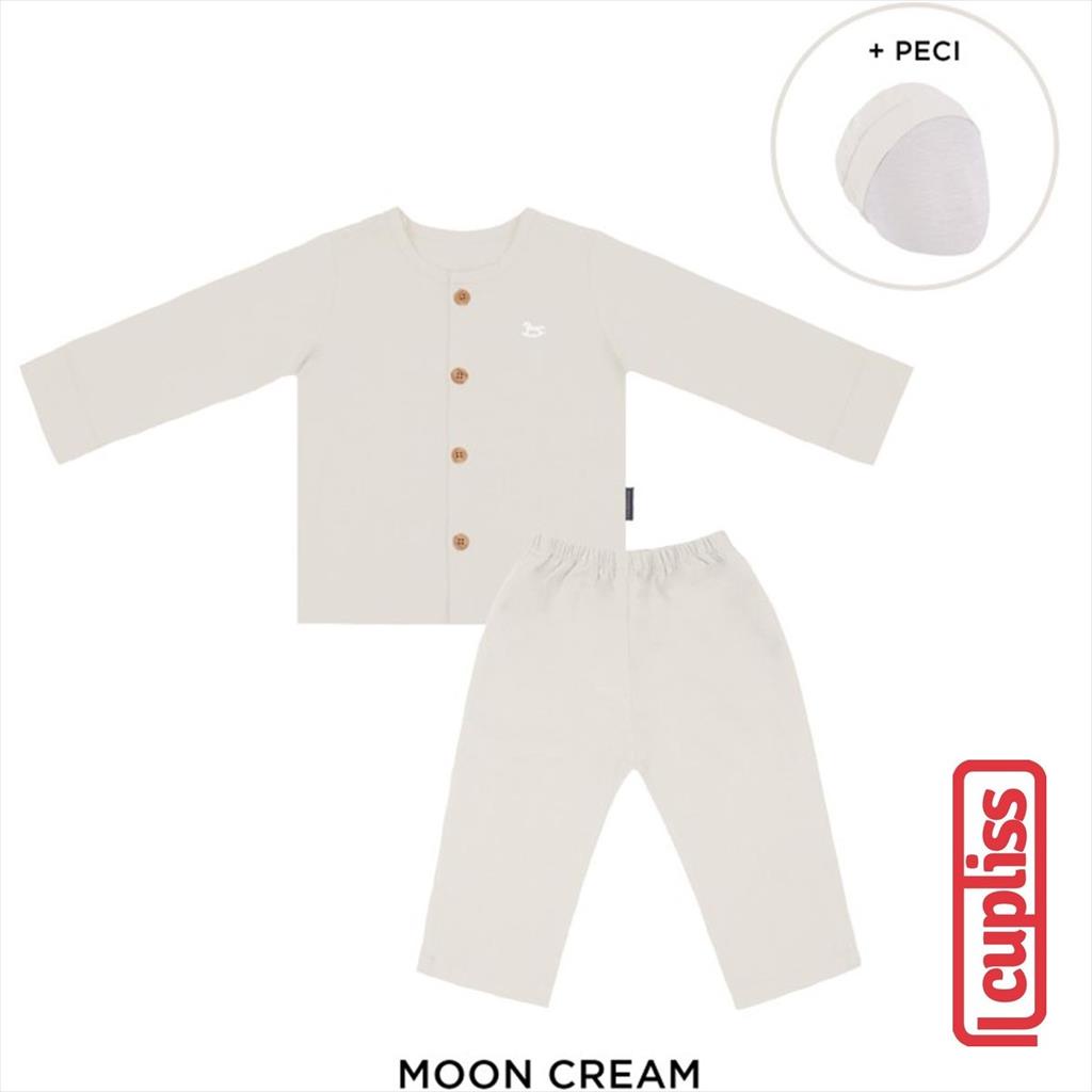 Moon Cream Little Palmerhaus Jardin Koko Set n Peci Baju Koko Anak