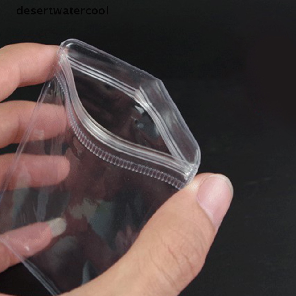 Deid 100pcs/lot Kantong Perhiasan PVC Transparan Bags Bening Anti-Oksidasi Zip Lock Martijn