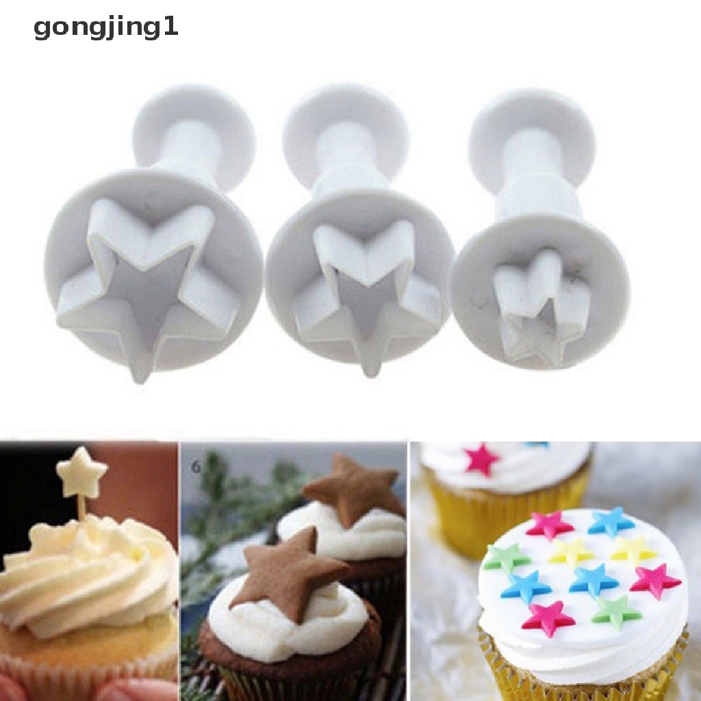 Ggg 3/4Pcs Cetakan Biskuit Stempel Kue Kering 3D Cookie Cutters DIY Baking Mold ID