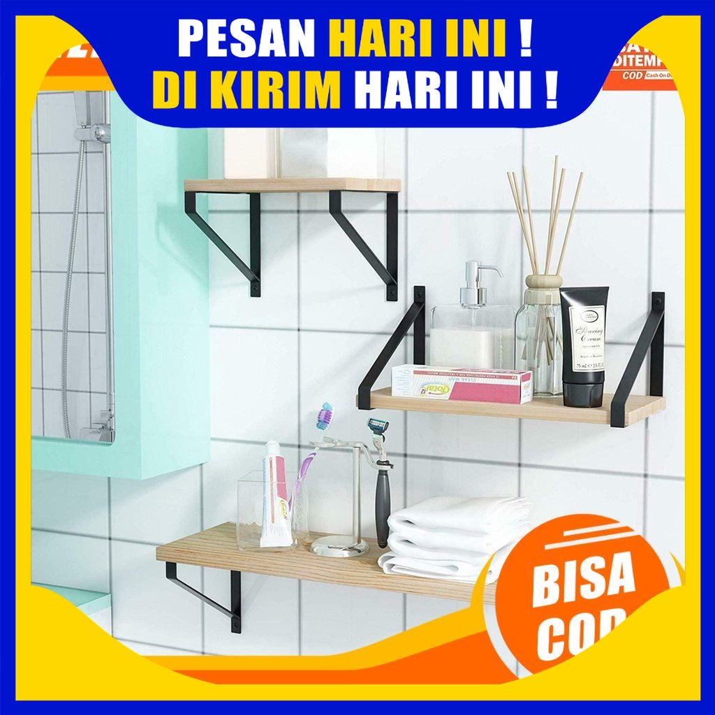 Papan ambalan dinding gantung minimalis serbaguna tanpa bor bisa untuk rak tv, dapur, buku, hiasan, 