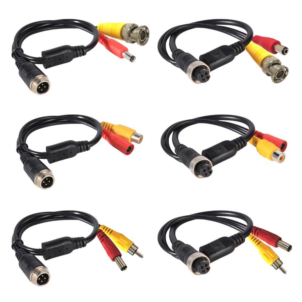 POPULAR 2pcs Kawat Harness Kamera DC Kabel Ganda Adaptor 4-Pin Kabel Adaptor Penerbangan Belakang Mobil