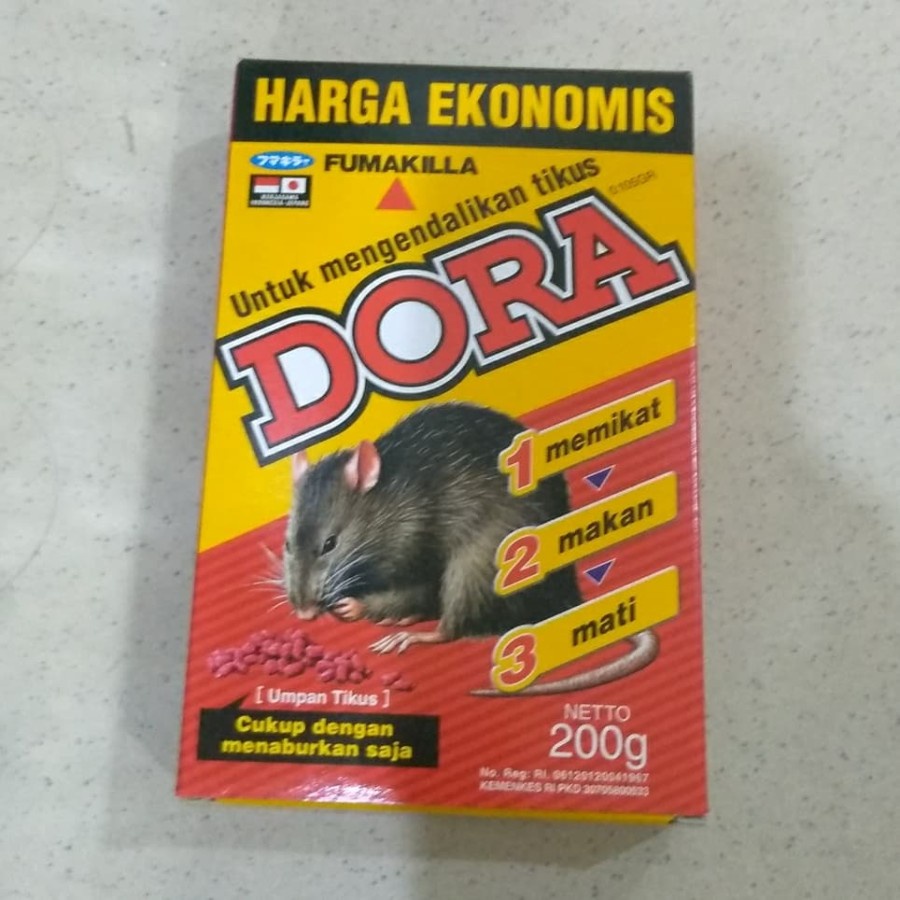 Racun Tikus Cap Dora 200 gr (Japan Quality) Harga ekonomis Memikat Makan Mati DORA Racun Tikus Paling Ampuh Pembasmi Tikus Langsung Mati Kering Dan Tidak Bau paling Ampuh dari Fumakila