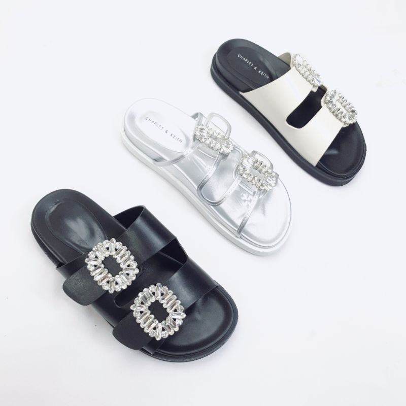 Sandal Flat Wanita Double Strap Flatform 60028-3