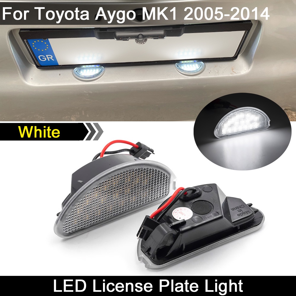 2pcs 15pl LED Mobil Auto Plat Nomor Lisensi Lampu Putih Aksesoris Suku Cadang Untuk Toyota Aygo MK I 2005-2014 car-styling