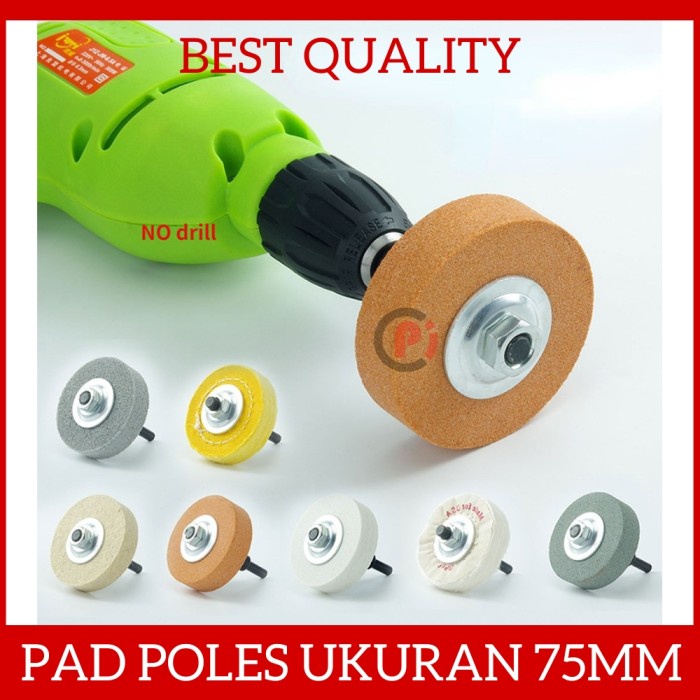 Pad Poles Gosok Buffing Pad Polishing Wheel 75 mm Untuk Mesin Bor