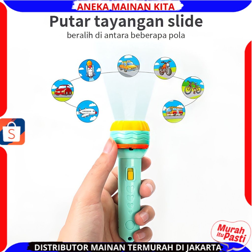 ( BISA COD ) 4 SLIDE 32 GAMBAR Mainan Anak Senter Proyektor Flashlight SNI / Mainan Projector Gambar / Mainan Edukasi Anak / Mainan Anak Laki Laki / Mainan Anak Perempuan