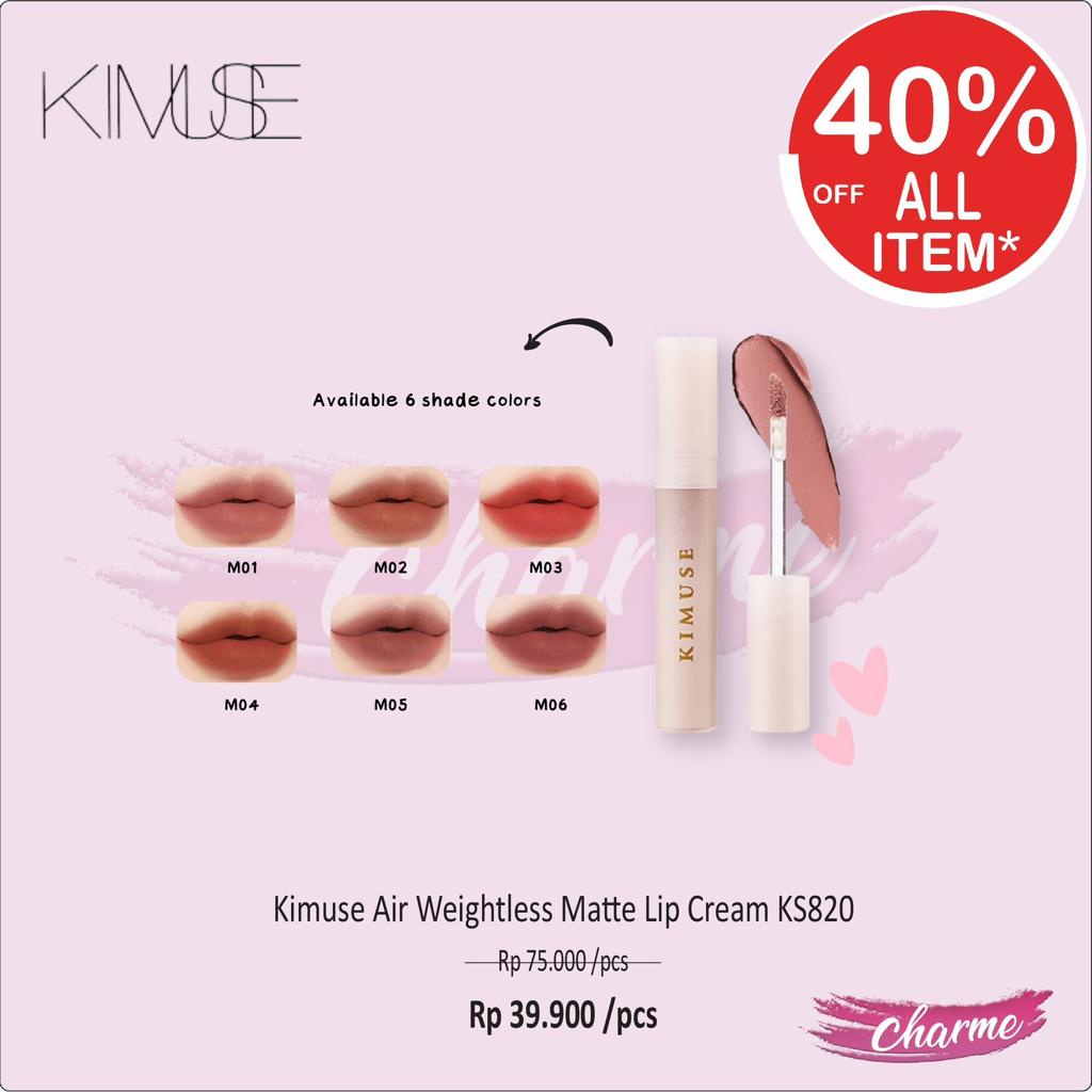 (READY &amp; ORI) Kimuse Air Weightless Matte Lip Cream High Pigmented KS820