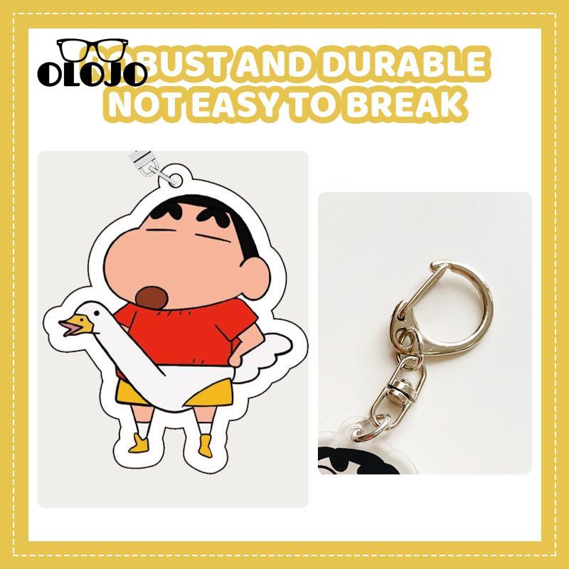 【COD】Gantungan Kunci Kartun Crayon Shinchan Akrilik Dua Sisi Transparan Liontin Hias Pendant Crayon Shin-chan Kartun Gantungan Kunci