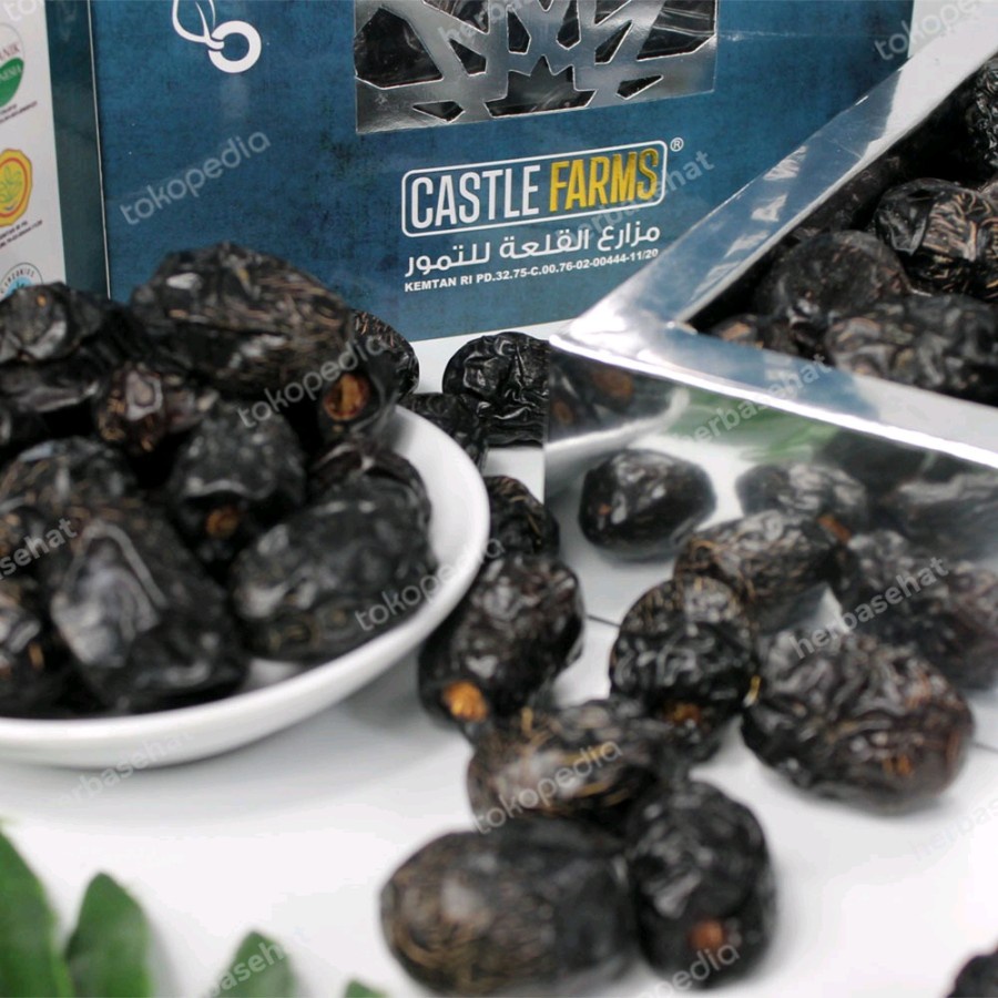 ( BISA COD ) Kurma Ajwa Premium 500 gr - Kurma Castle Farms Premium Organic 500 Gr
