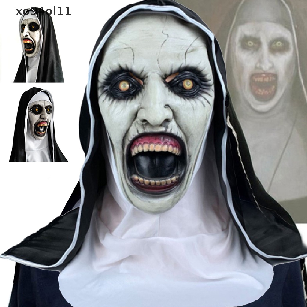 Xo Topeng Lateks The Horror Mengerikan Nun Dg Kerudung Valak Cosplay Untuk Kostum Halloween OL