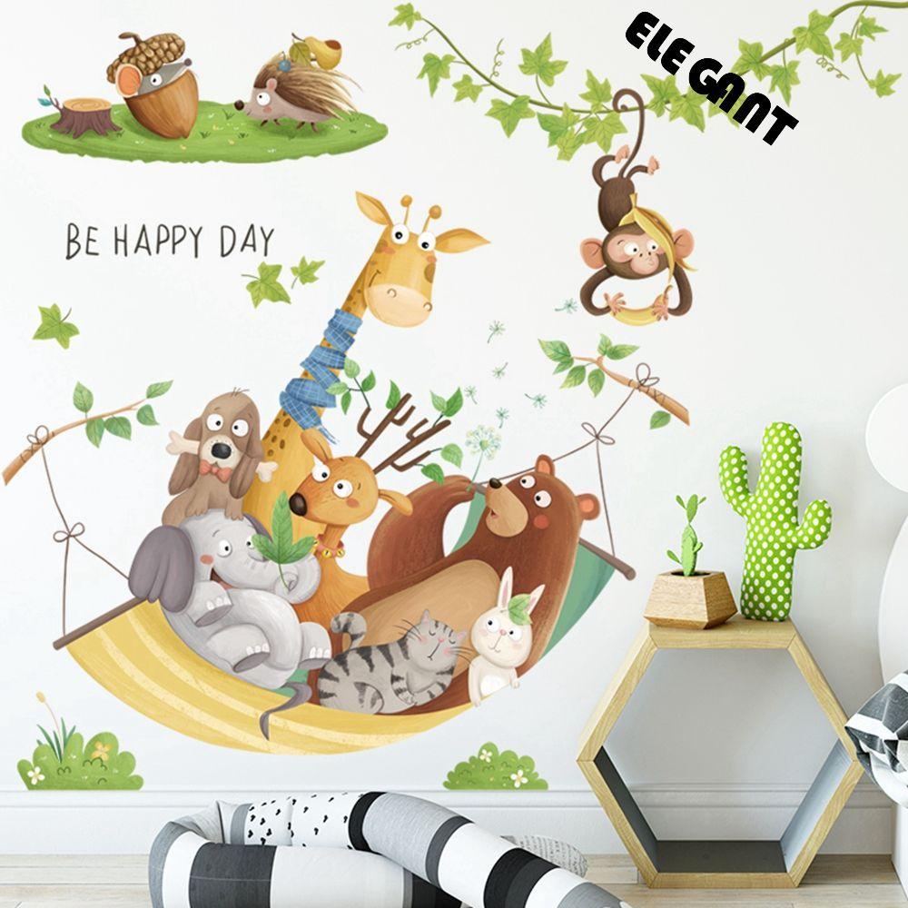 [Elegan] Jerapah Stiker Dinding Lucu Removable Kartun Dekorasi Kamar Tidur Wall Art Hewan Latar Belakang Ruang Tamu Nursery Sticker