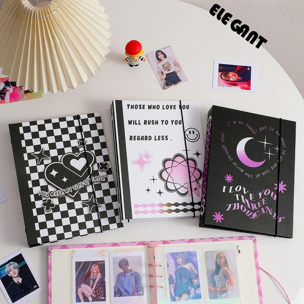 [Elegan] Photocard Collect Book Kawaii Stationery Jounral Cover Notebook A5 Binder Chasing Stars Card Holder