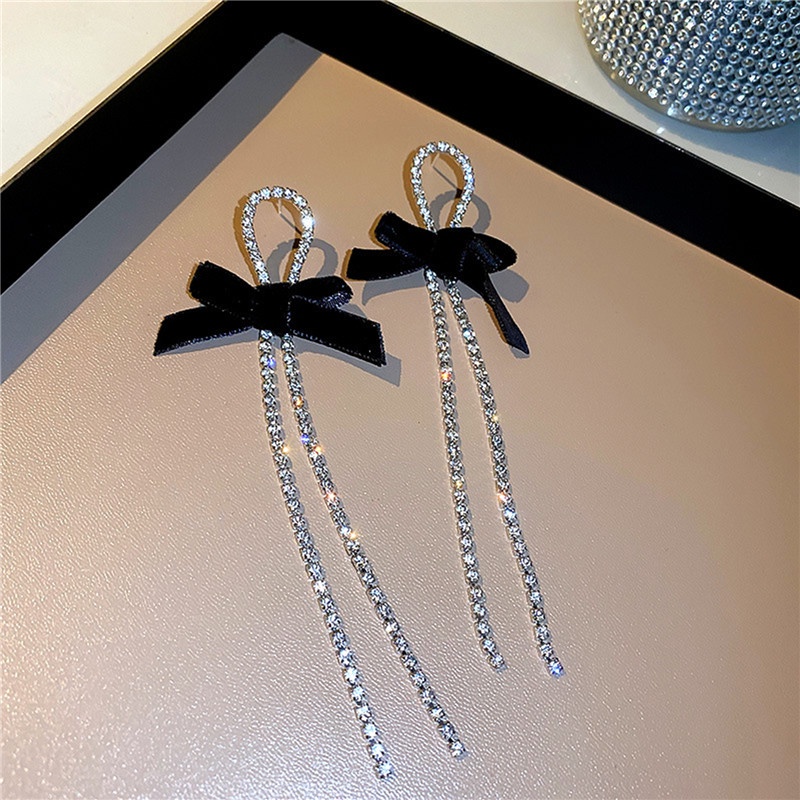[AYBX] Baru Ikatan Simpul Modelling Drop Earrings Rumbai Panjang Shiny Fashion Women Earring