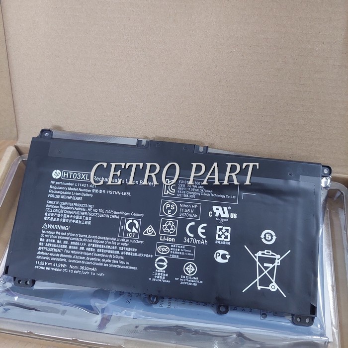 Baterai HP 14s-cf2008TX 14s-cf1048TX 14s-cf3034TX 14s-cf0044TX HT03XL -NEW