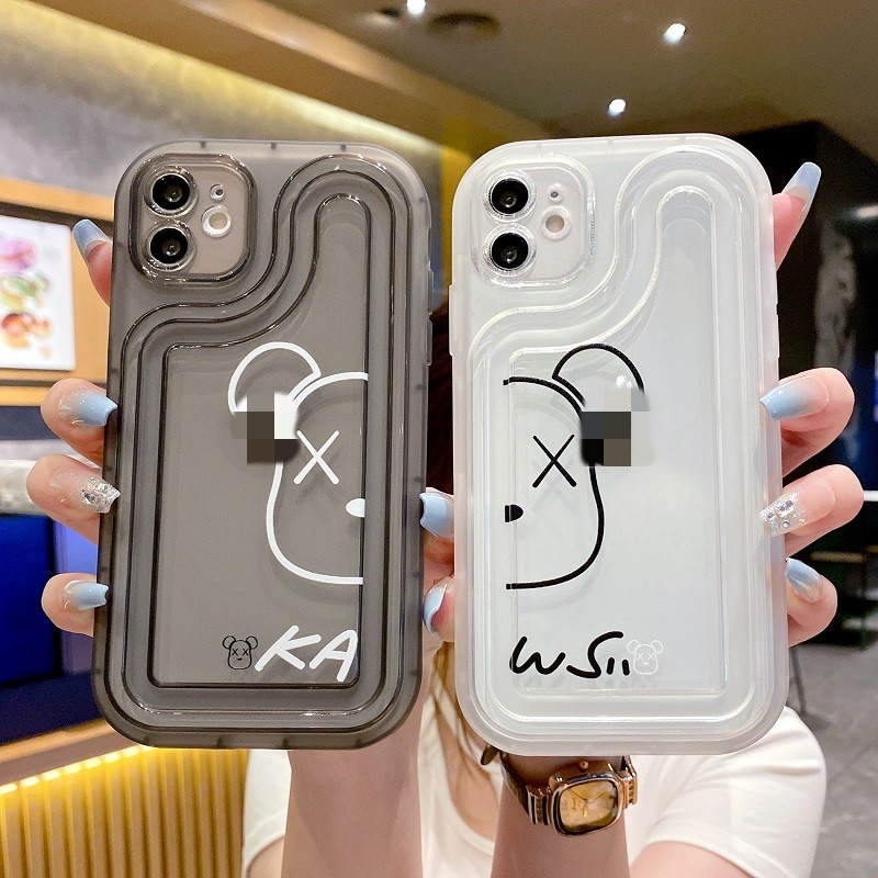 IPHONE Air sac Penebalan Pelindung case Untuk Iphone14 13 12 11 Pro MAX X XR XS Max7 8 Plus Chaopai XX bear Transparan Anti-drop