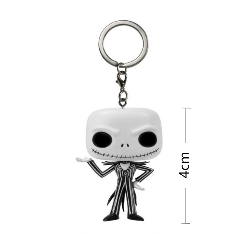 Original POP Jack Skellington Gantungan Kunci PVC The Nightmare Before Christmas Anime Minifigure Model Liontin Dekorasi Hadiah