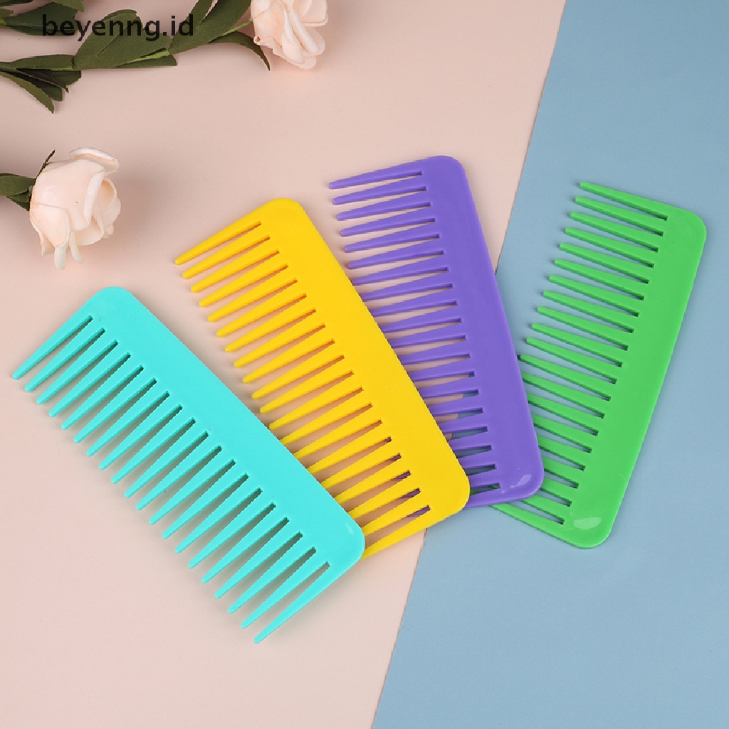 Beyen 1Pc Sisir Salon Hairdressing Shower Sisir Sikat Rambut Detangler Gigi Lebar Plastik ID