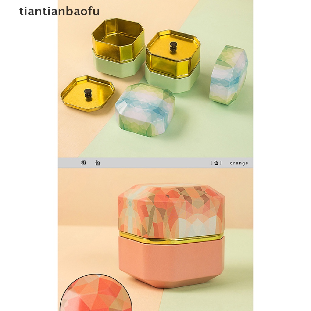 [tiantianbaofu] Sealed Tea Kaleng Wadah Teh Penyimpanan Makanan Besi Candy Box Tinplate Kotak Butik