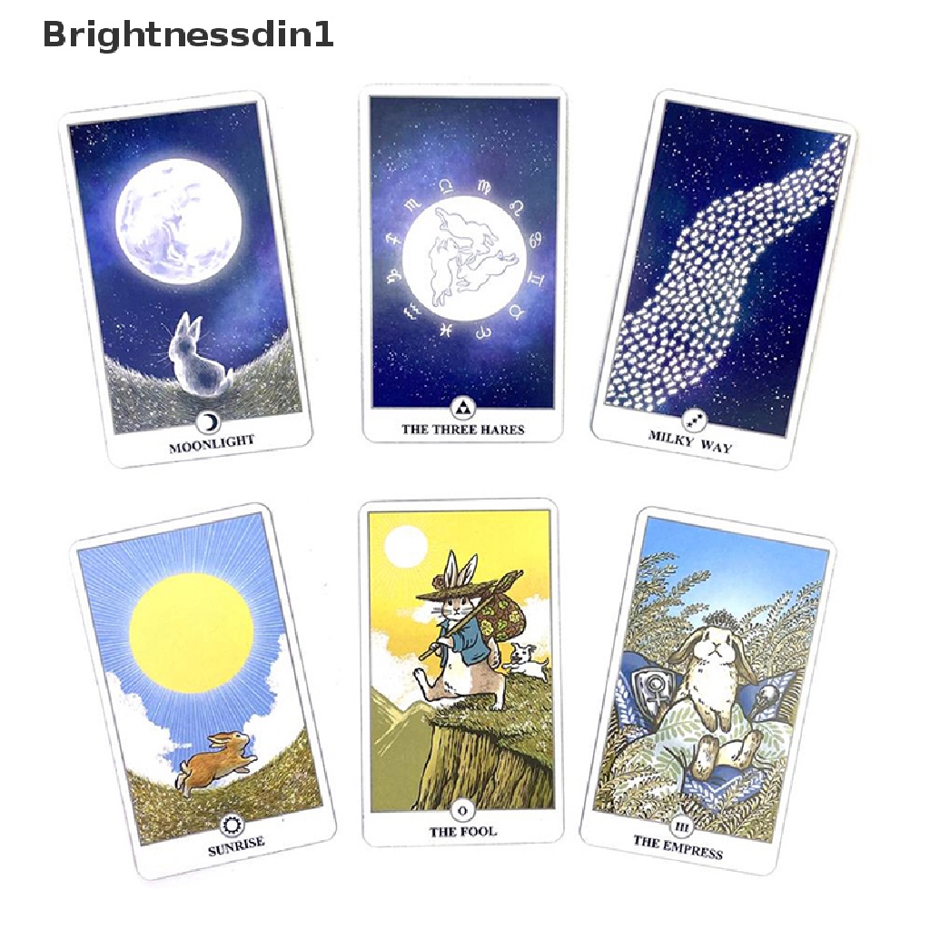 [Brightnessdin1] Kartu Tarot Lunalapin Kotak Besi Ramalan Deck Kartu Permainan Pesta w/Butik Manual