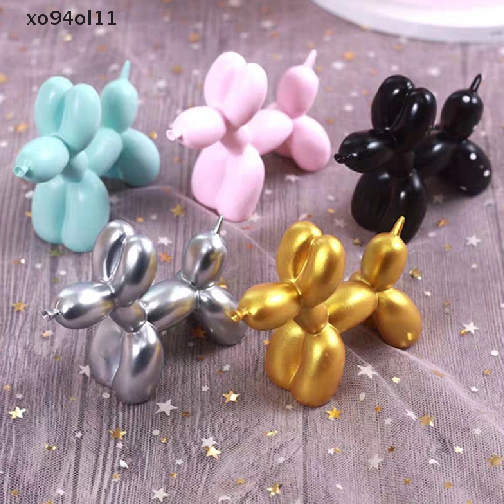 Xo Kerajinan Resin Patung Hadiah Balon Kecil Anjing Rumah Desktop Ornamen Dekorasi Kue OL