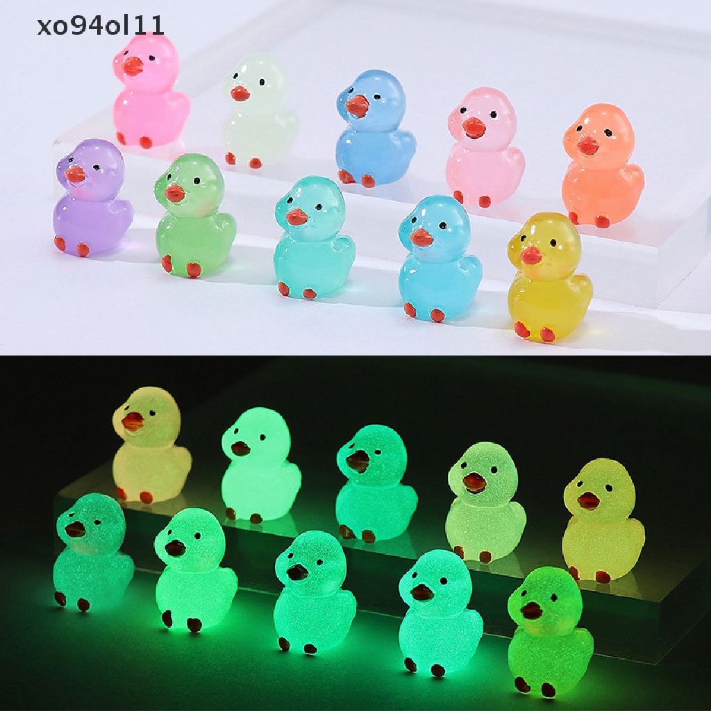 Xo 1/10Pcs Boneka Bebek Resin Bercahaya Mini Menyala Dalam Gelap DIY Taman Rumah Mobil Mainan Rumah Boneka Ornamen Aksesoris OL