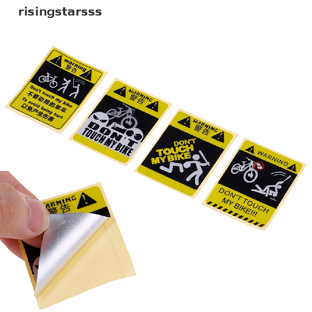 Rsid Span-new DONT TOUCH MY BIKE Sepeda Stiker Peringatan Hias Waterproof Decal Kuning  Sepatu Jelly