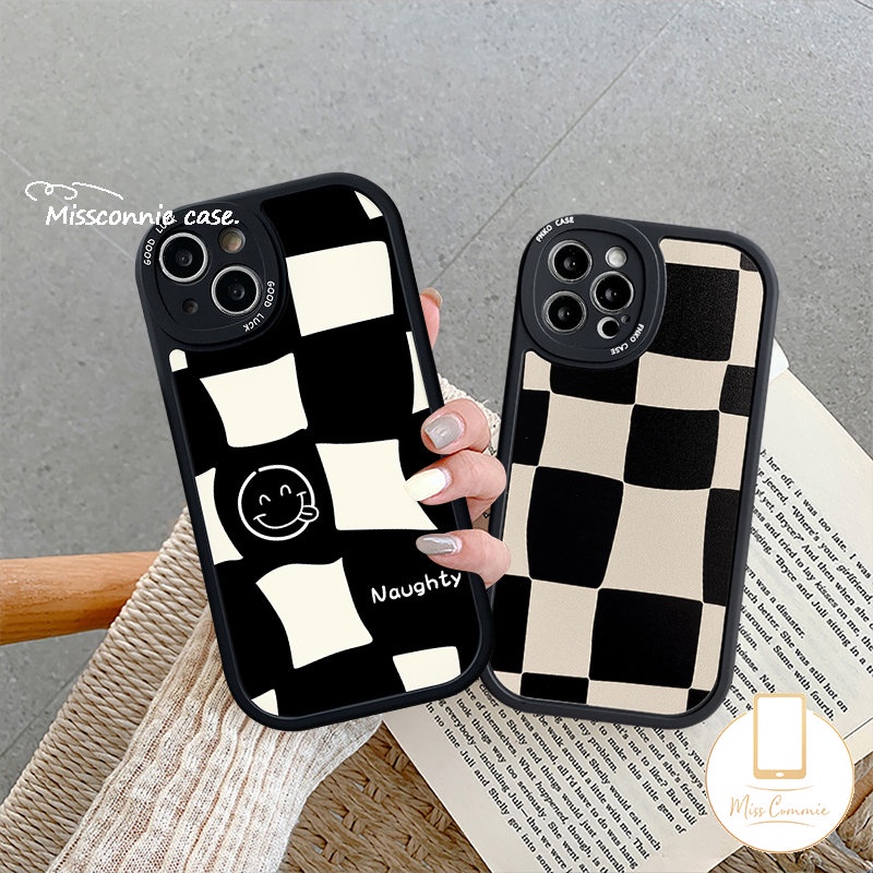 Casing Untuk Infinix Smart5 6 Hot10 9 Play Hot10 Lite 10T 10T 10T 11 10s 11s 11 10s 11s Note8 Fashion Smiley Irregular Square Plaid Soft Tpu Phone Case