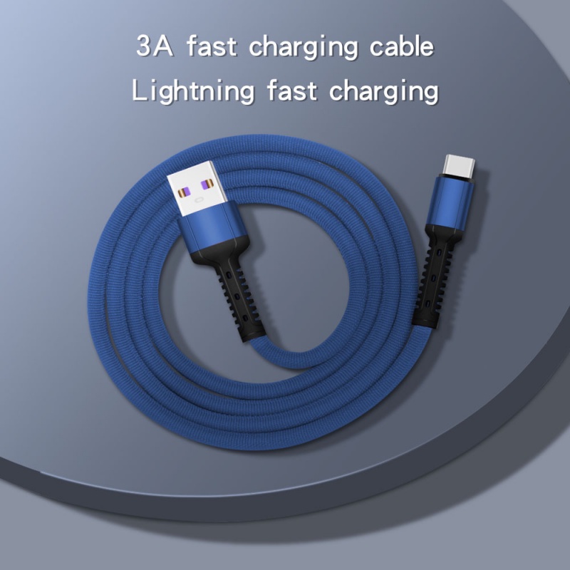 Kabel Fast Charging Kabel Data Braided TYPE-C Kabel Cas Telepon Baja USB Micro USB TYPE-C Kabel Data Untuk iPhone Android