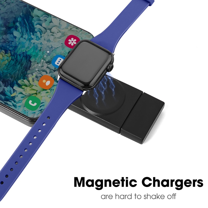 Kualitas Tinggi Nyaman Suhu Rendah USB/Tipe-C Dua Antarmuka 2.5W ABS Magnetik Charger Base Sederhana Portabel 2-in-1 Wireless Charger Aksesoris Jam Tangan Untuk Samsung/Apple Watch