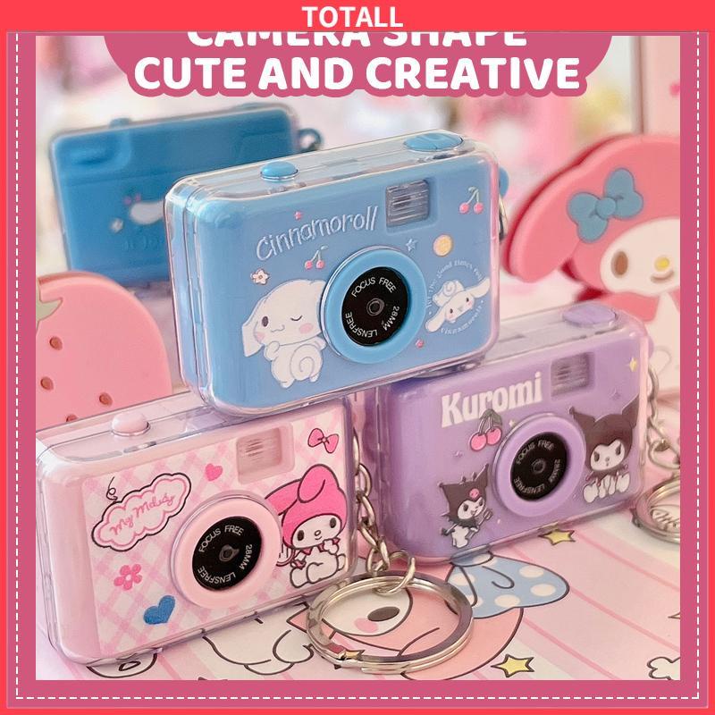 COD Sanrio Anak Mini Kamera emitting Liontin Kamera Kecil Gantungan Kunci Pendant Kuromi Melody Cinnamoroll Mainan Kamera-Totall