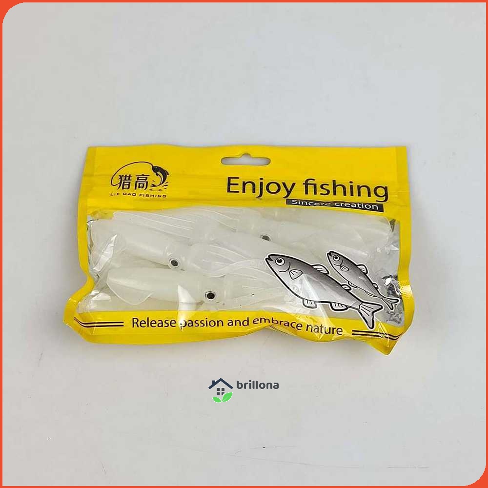 LIE GAO Umpan Pancing Luminous Squid Soft Bait Lure 10 PCS