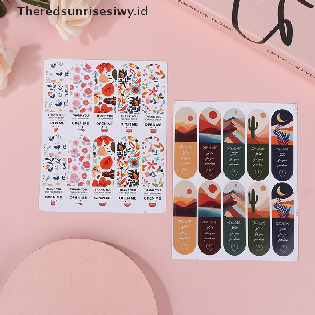 # Kado Mom &amp; PAPA DIY # 100pcs Thank You For Your Pembelian Stiker Gift Box Paket Sealing Labels Stationery Sticker Lucu Persegi Panjang Sticker Dekorasi Pesta~