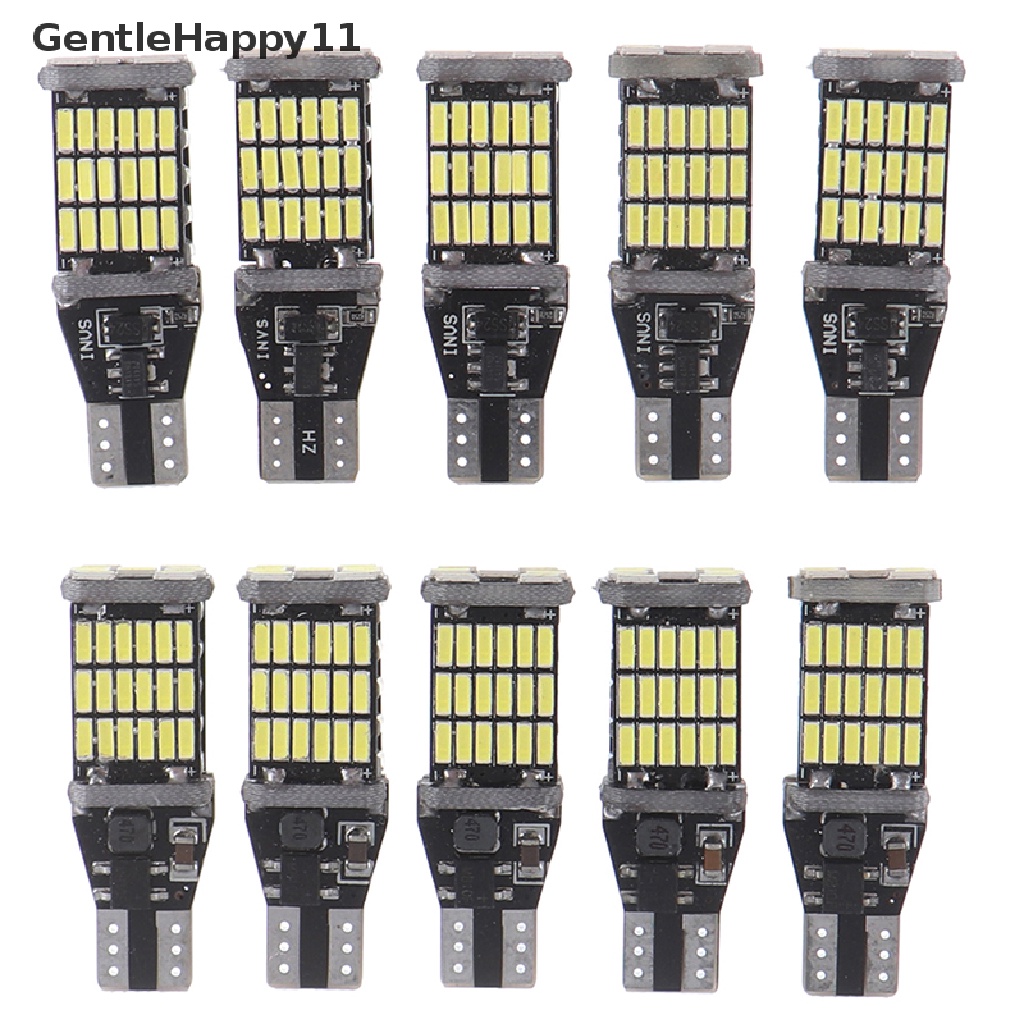 Gentlehappy 10Pcs Putih 45pl 4014t15 W16W LED Mobil Reverse Back Light Bulb 6000K id