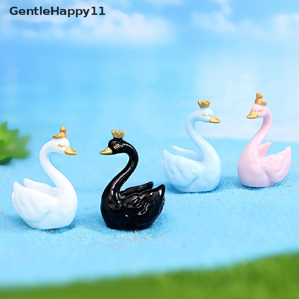 Gentlehappy 1PC Patung Ornamen Pemandangan Mikro Model Swan Untuk Dekorasi Rumah Taman Mobil id