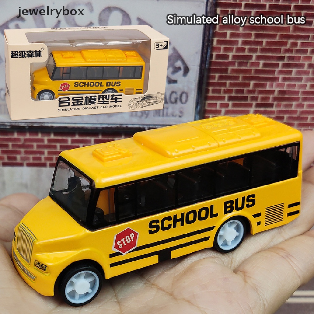 [jewelrybox] Mainan Bus Sekolah Mensimulasikan Tubuh Indah Bis Kuning Dengan Mekanisme Tarik Kembali Butik