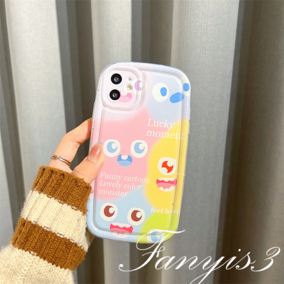 Compatible For IPhone 14 13 12 11 Pro Max X XR Xs Max 8 7 Plus SE 2020 Kompatibel Untuk Warna-Warni Monster Sabun Ponsel Case Bening TPU Soft Cover