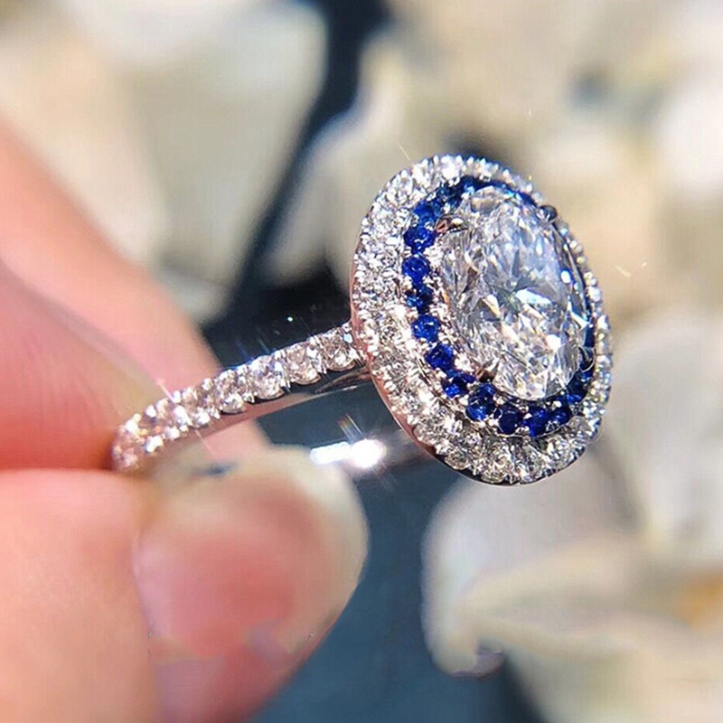 Cincin Kawin Trendi Baru Dengan Cubic Zirconia Briliant Untuk Wanita Temperamen Aksesori Elegan Pertunangan Perhiasan Mewah