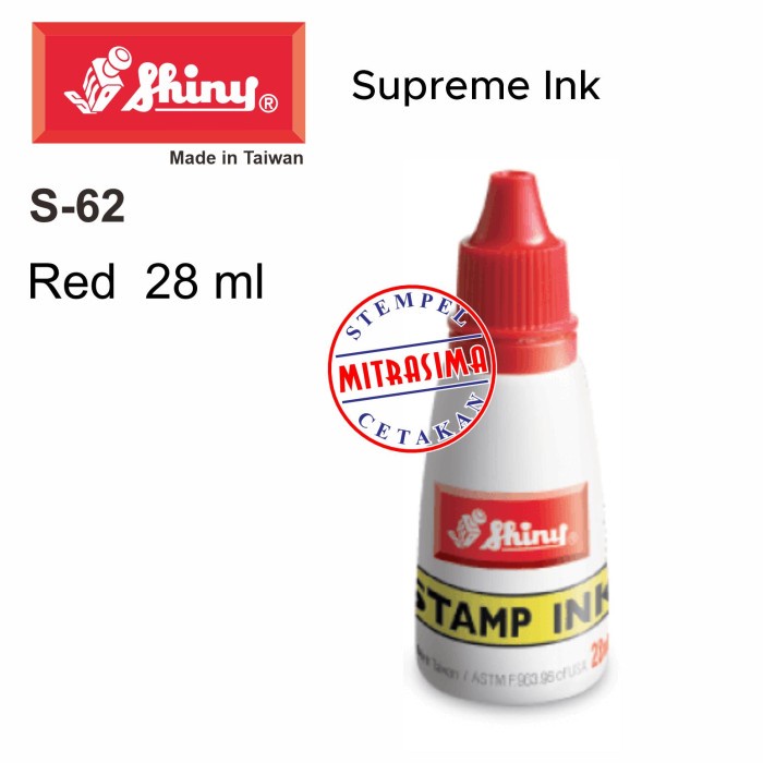 

Shiny S-62 ( Tinta standar warna Merah S 62 tipe S62 )