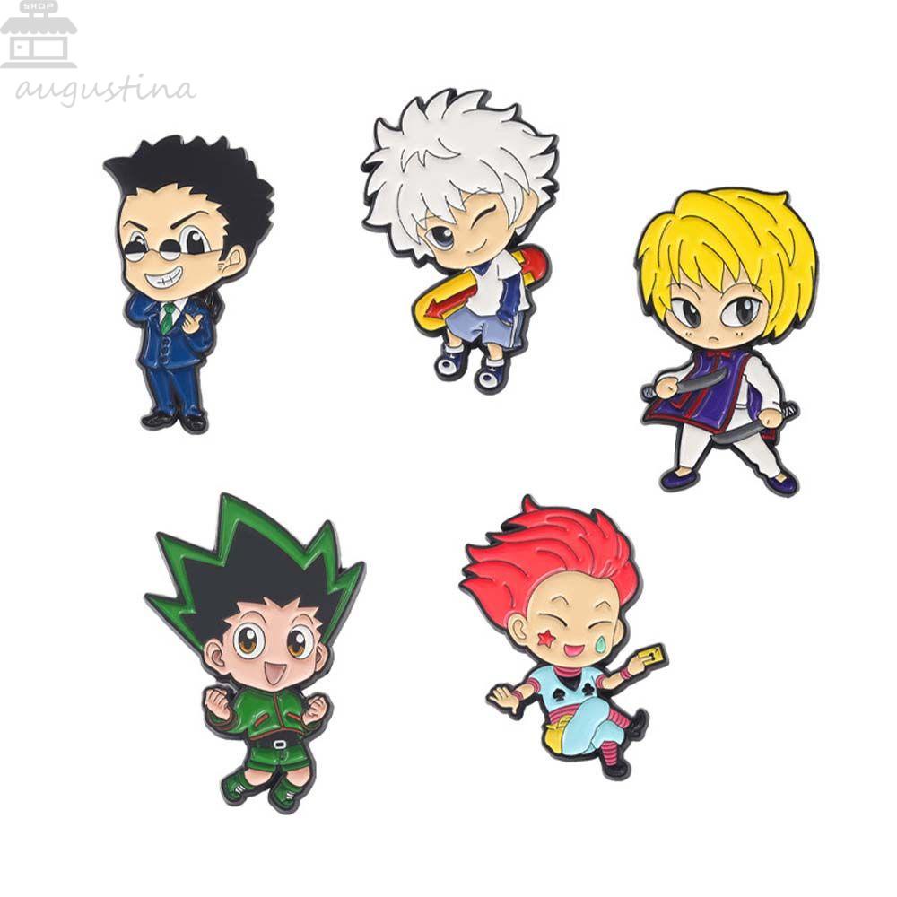 Agustina Anime HUNTERxHUNTER Karakter Klasik Kartun Lucu Aksesoris Perhiasan GON Kurapika Lencana Pin Killua Enamel Pin
