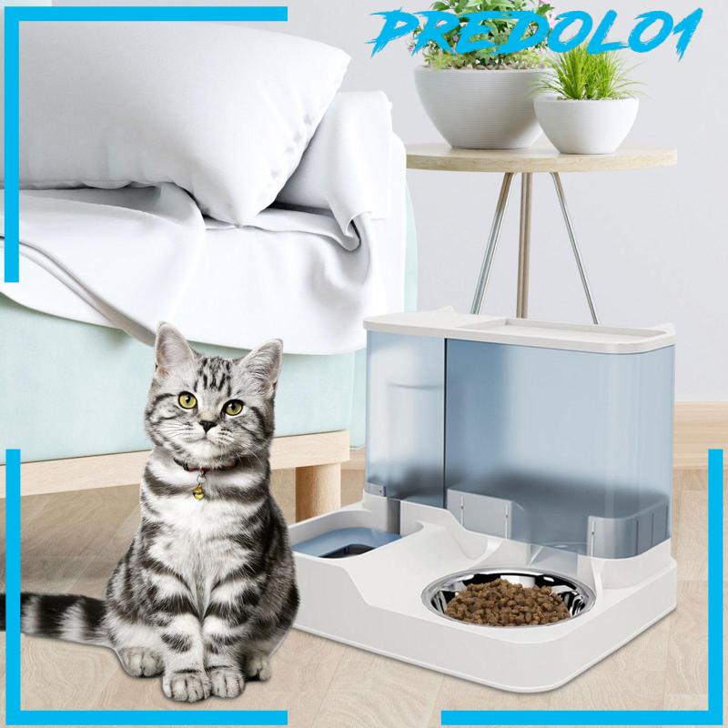 [Predolo1] Dispenser Air Anjing Otomatis Tempat Makan Kucing Praktis Anti Rebah Piring Anjing