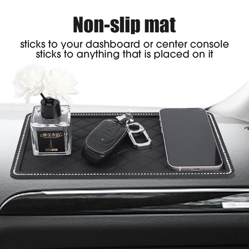 1pc Mobil Magic Berlian Imitasi Anti-Slip Tikar GPS Telepon Sunglass Ornamen Dashboard Diamond Decor Sticky Pad Auto Interior Aksesoris