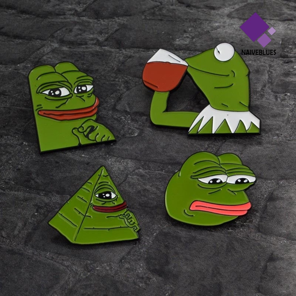 &lt; Naiveblues &gt; Lucu Pepe The Frog Kartun Enamel Bros Perhiasan Lencana Baju