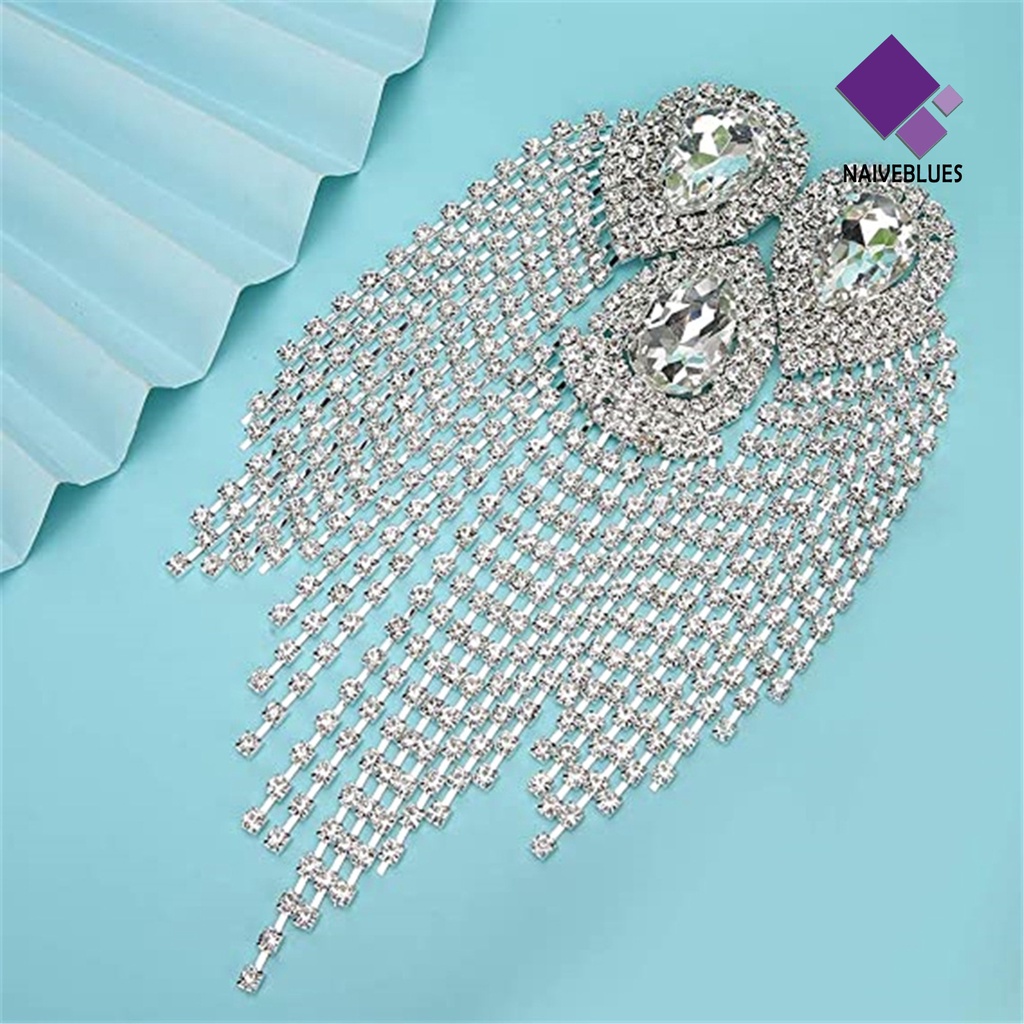 &lt; Naiveblues &gt; Bahu Epaulet Berlian Imitasi Jumbai DIY Pria Wanita Papan Lencana Bros Jas Aksesoris