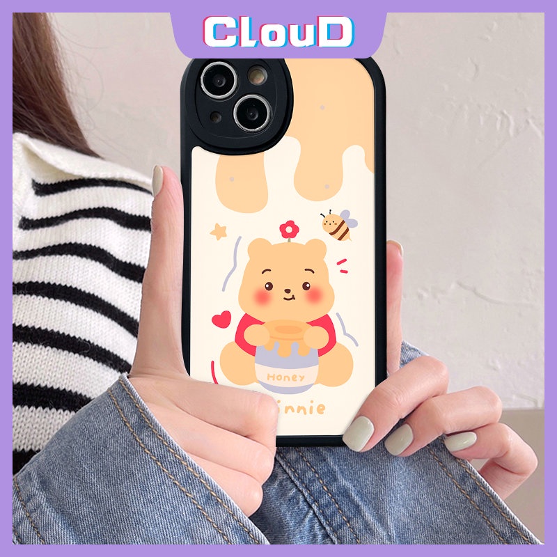 Cute Strawberry Bear Case Infinix Smart5 6 Hot 10T 10s 11s 11 10 9 Play Hot 10 Lite Note8 Kartun Winnie The Pooh Manyo Lembut Tpu Penutup Belakang