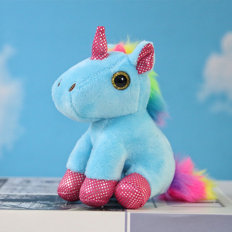 Rainbow Unicorn Plush Doll Liontin Tas Gantungan Kunci Hadiah Pasangan Pernikahan Cakar Sprinkler