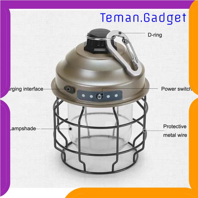 TG - OLR RDE Lampu LED Camping Lentera Gantung Waterproof 3 In 1 3600mAh - KJ-130