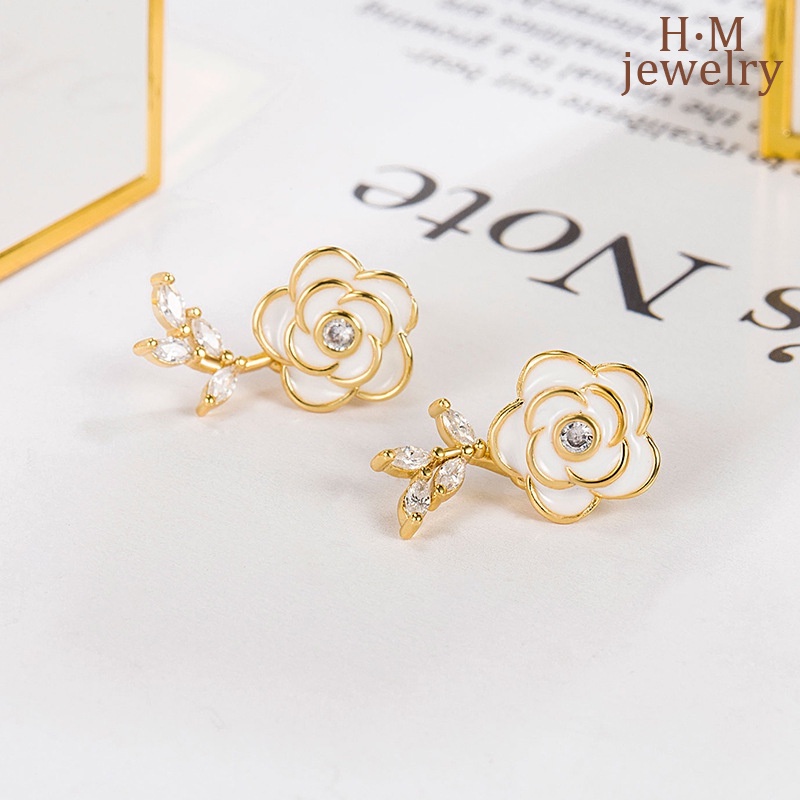 S925 Perak Fashion Temperamen Liar Camellia Stud Earrings2023 Baru Bermutu Tinggi Anting-Anting