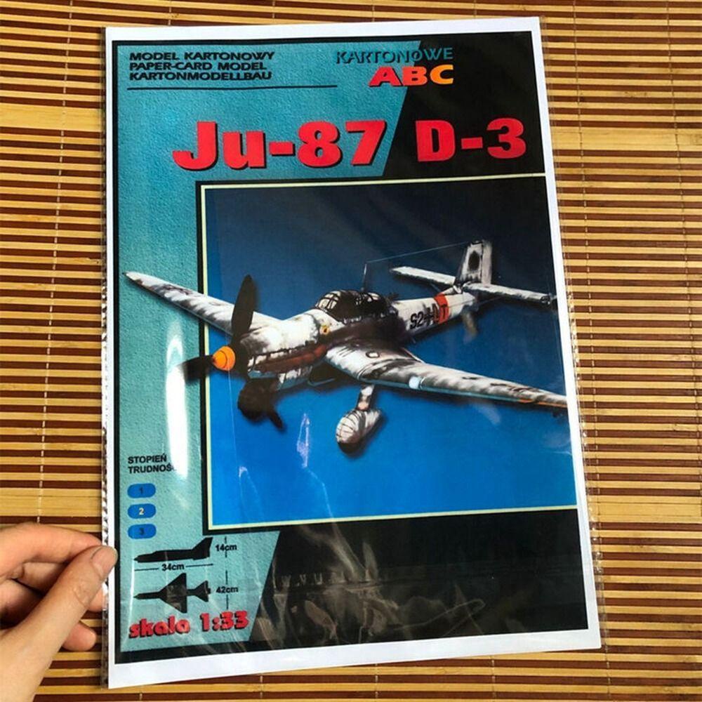 Pesawat Model Populer Ju-87 D-3 Dilengkapi Dengan Film Transparan Dilengkapi Dengan Bomber Selam Bahan Kartonan