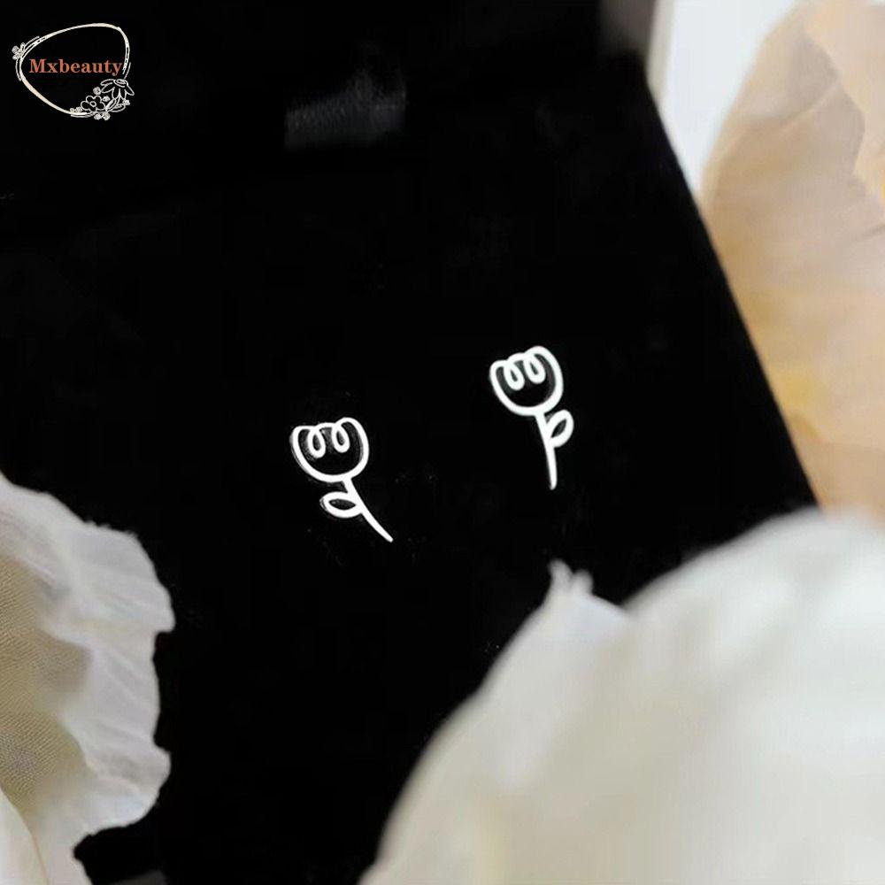 Mxbeauty Wanita Anting Mini Lucu Sederhana Perhiasan Fashion Niche Desain Hadiah Gadis Bunga Tulip Alloy Gaya Korea Earrings