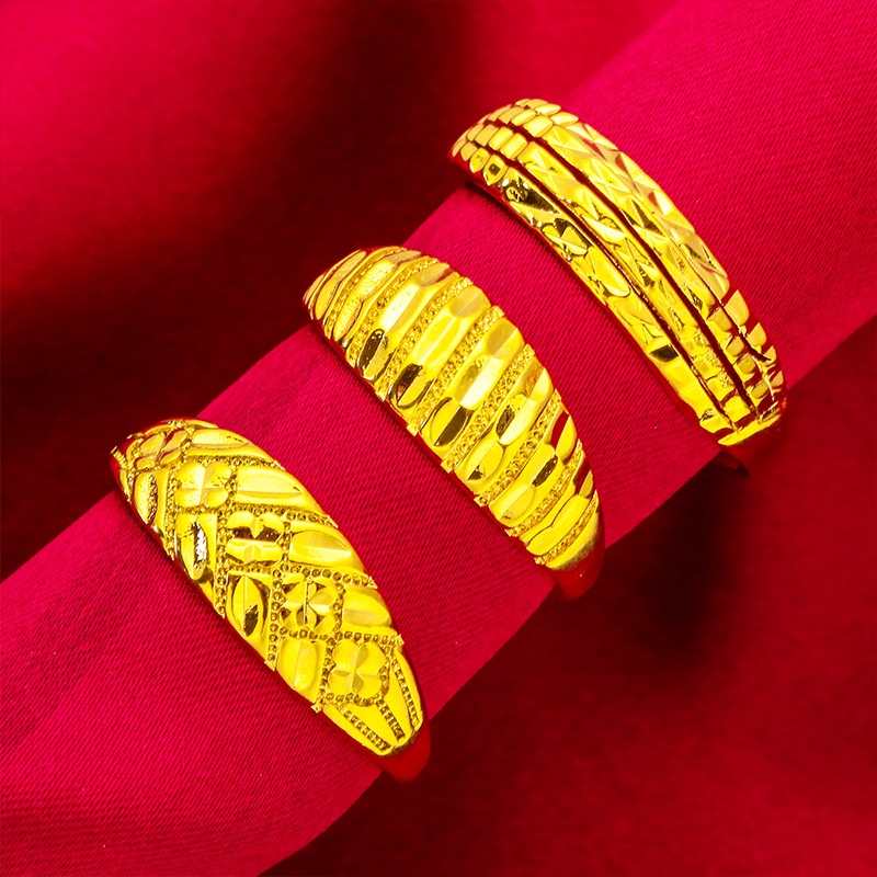 Goldkingdom Perhiasan Fashion 24K Bangkok Aksesoris Ready Stock Pria Mendominasi Cincin Pria Baru Minimalis Dan Serbaguna